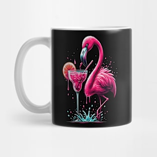 funny flamingo drinking margarita Mug